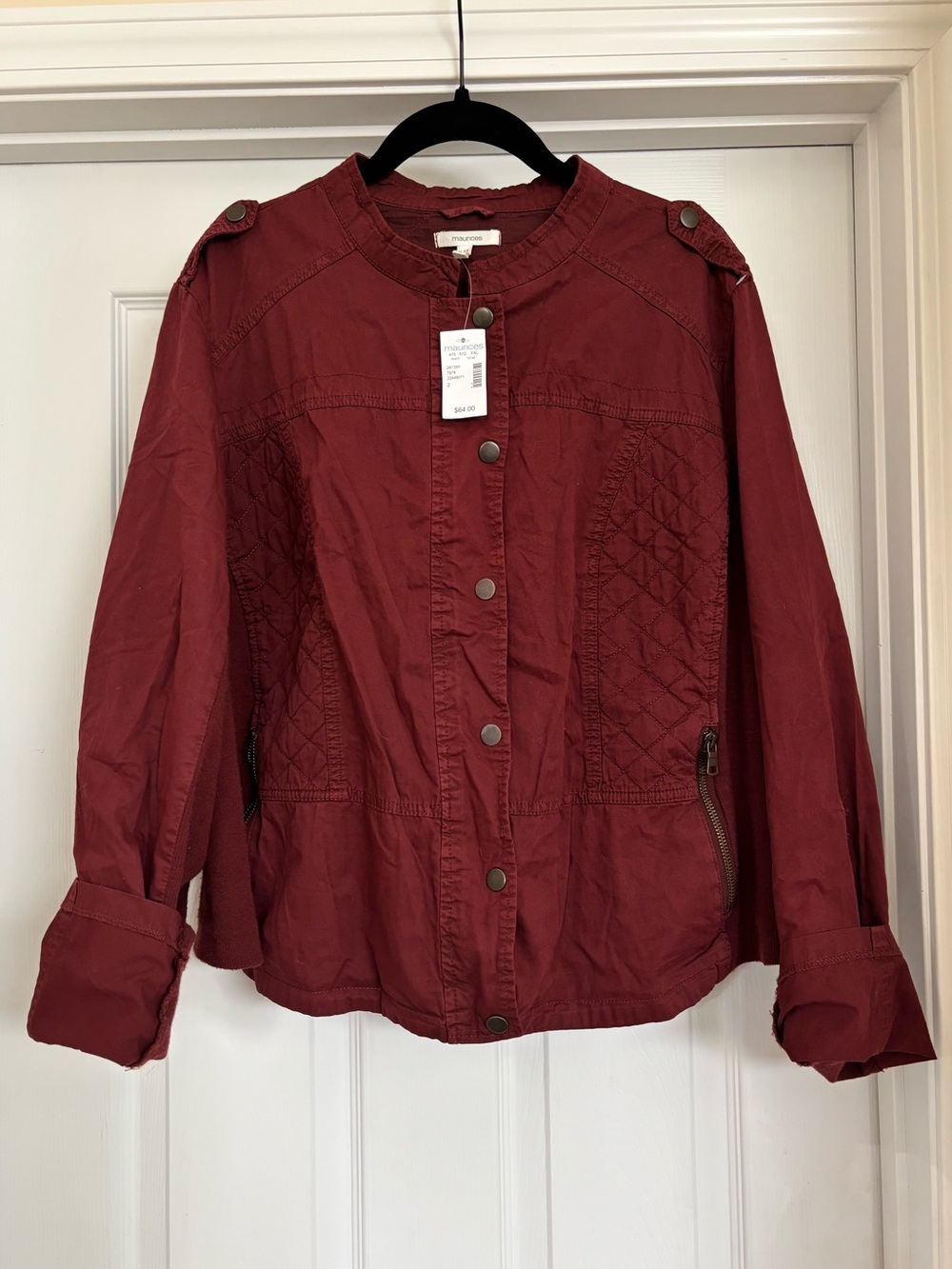 NWT Maurices Burgundy Utility Jacket
